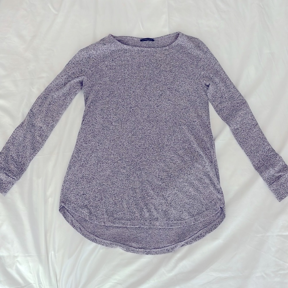 Staccato purple marble long sleeve tunic